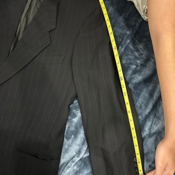 Giorgio Armani Black Pinstripe Suit Jacket - Picture 4 of 7